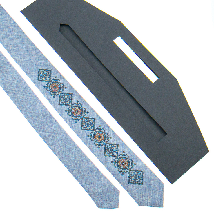 Вузька краватка з вишивкою №923, фото №3
