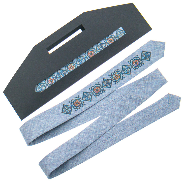 Вузька краватка з вишивкою №923, фото №5