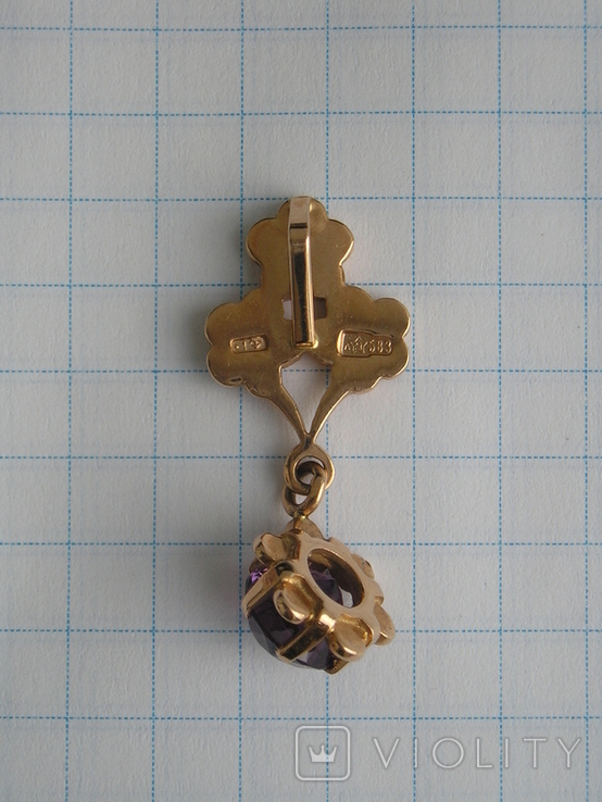 Золотой кулон с цепочкой 583 проба 5.1 гр. СССР, фото №5