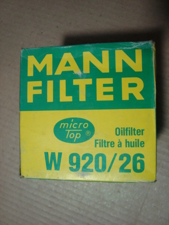 MANN-FILTER W920/26 Масляный фильтр DODGE FORD JEEP LADA NISSAN SCANIA TOYOTA VOLKSWAGEN, фото №3