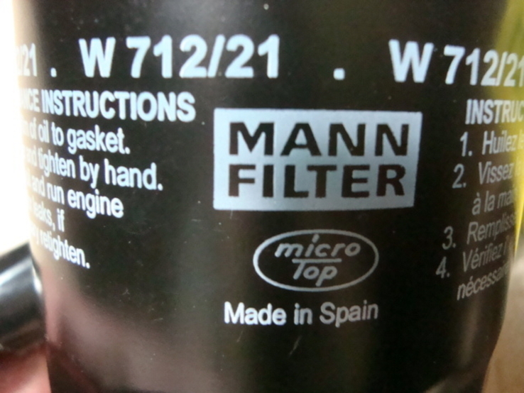 MANN-FILTER W 712/21 Масляный фильтр ALFA CHRYSLER DODGE FIAT LANCIA TOYOTA VOLKSWAGEN, фото №5