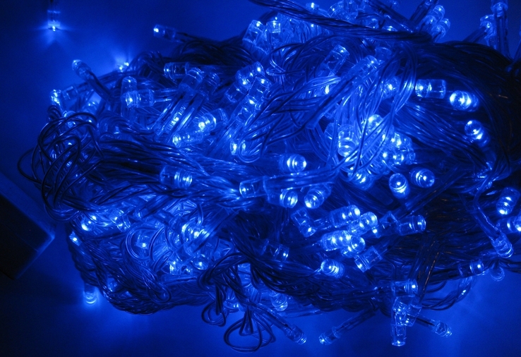 Гирлянда , 500 LED синий  цвет свечения  , 22 м. Новогодние гирлянды, фото №4