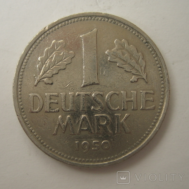 Германия. ФРГ 1 марки 1950 года.G., фото №2