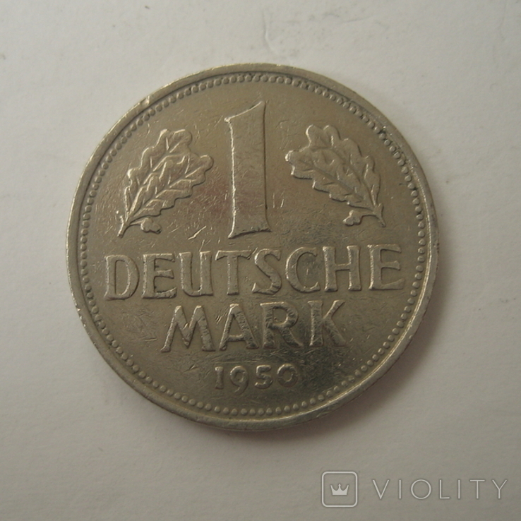 Германия. ФРГ 1 марки 1950 года.G., фото №4