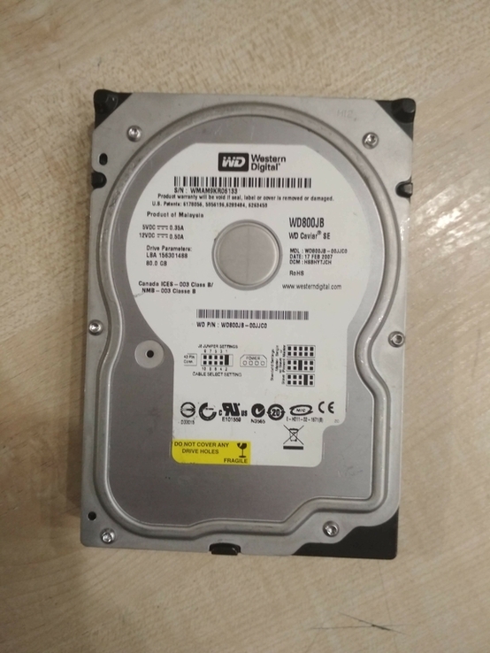 Винчестер WD800JB 80GB, numer zdjęcia 2