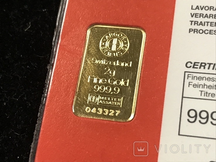 Банковский слиток золота 2 грамма, фото №3