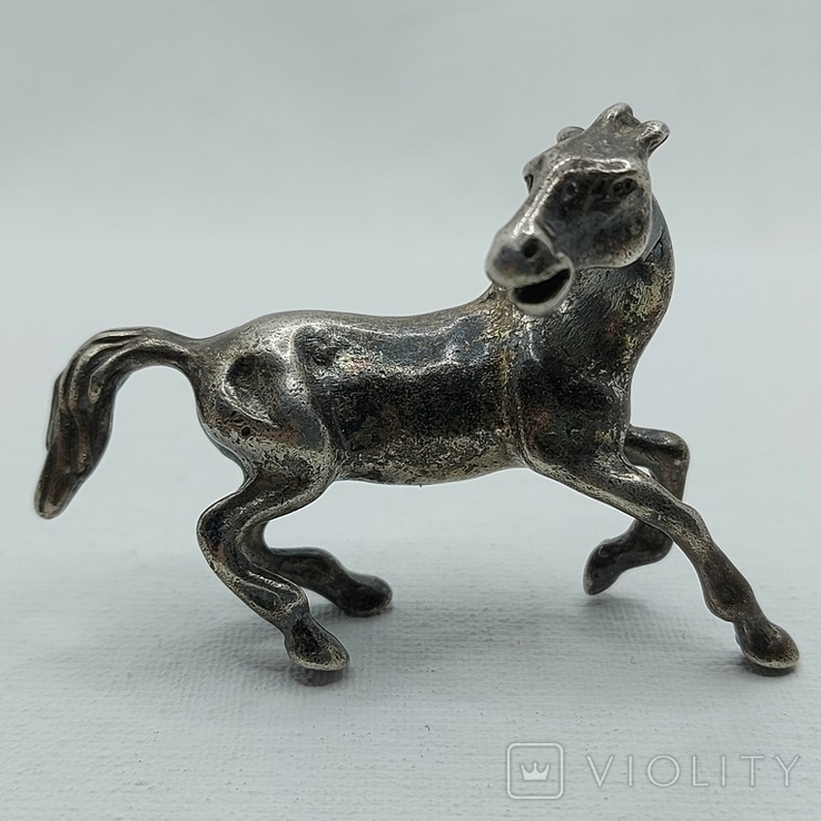 (5) Коллекционная миниатюрная фигурка серебро 800 Конь, фото №3