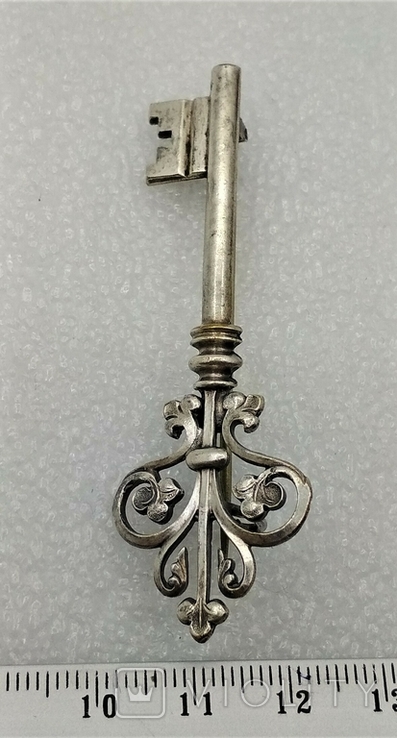 Брошь Антикварная Викторианской Эпохи Ключ Серебро, фото №3