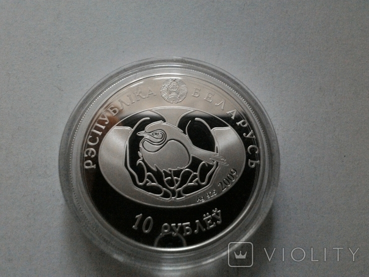 Беларусь 10 рублей 2009 (Птица года. Серый гусь) / серебро, фото №7