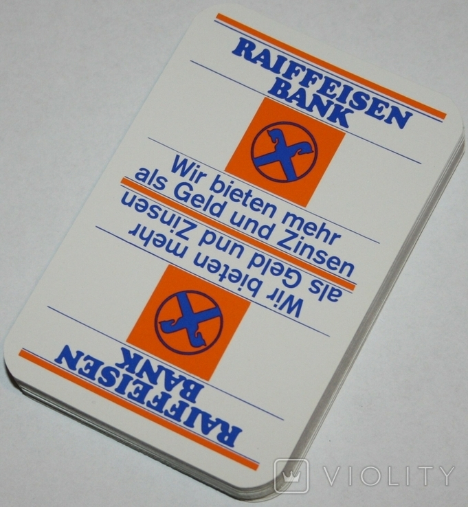 Игральные карты "Raiffeisen Bank" 1980 г. (сокращ.колода,32 листа) Германия, фото №2