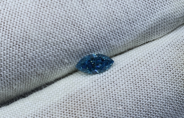 Природный синий бриллиант 0,35 карат с сертификатом, фото №2