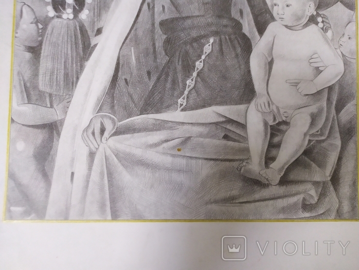 Работа простым карандашом на тему Искусство Готики. Дева Мария. 305х430мм (9.20), фото №5