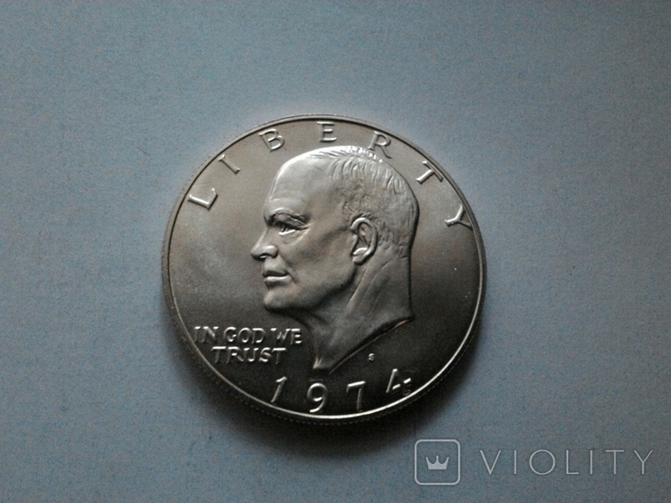 США 1 доллар 1974 S Эйзенхауэр / серебро, фото №3