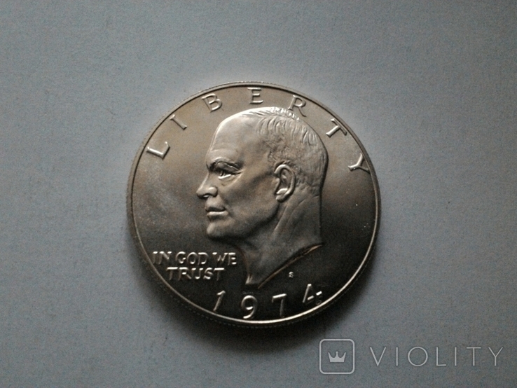 США 1 доллар 1974 S Эйзенхауэр / серебро, фото №4