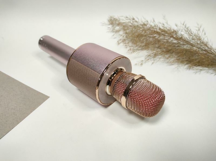 Микрофон Karaoke YS-66, FM-радио, USB, TF, AUX, с подсветкой 2 в 1, фото №6