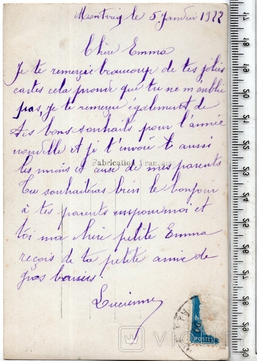 Старинная открытка. 1922 год. Романтика., фото №3