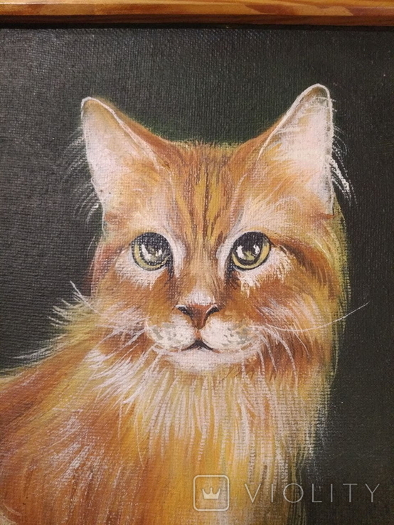 Картина маслом "Рыжая кошка" 2005 год Ткаченко, фото №3