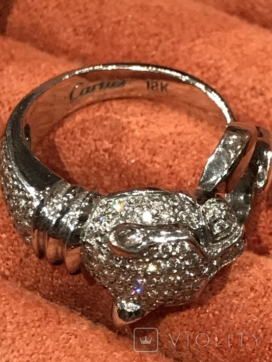 Гарнитур Cartier . Серьги и кольцо с бриллиантами, фото №9