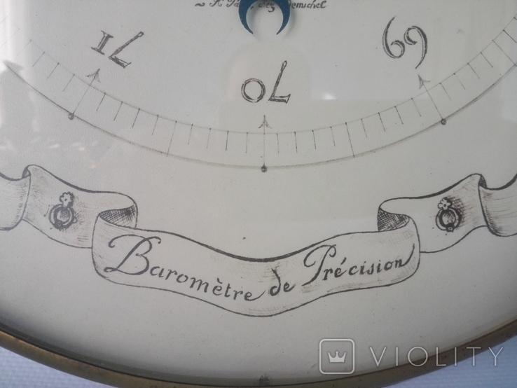 34.5 см Коллекційний барометр PHNB(Pertuis, Hulot &amp; Naud Barometer), numer zdjęcia 5
