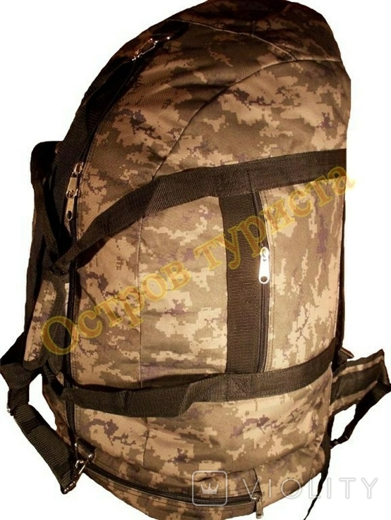 Сумка рюкзак 1233 военная 70 литров пиксель, фото №4