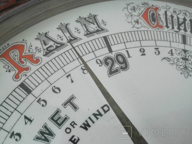 34.5см Английский барометр с термометром XIX века, фото №4