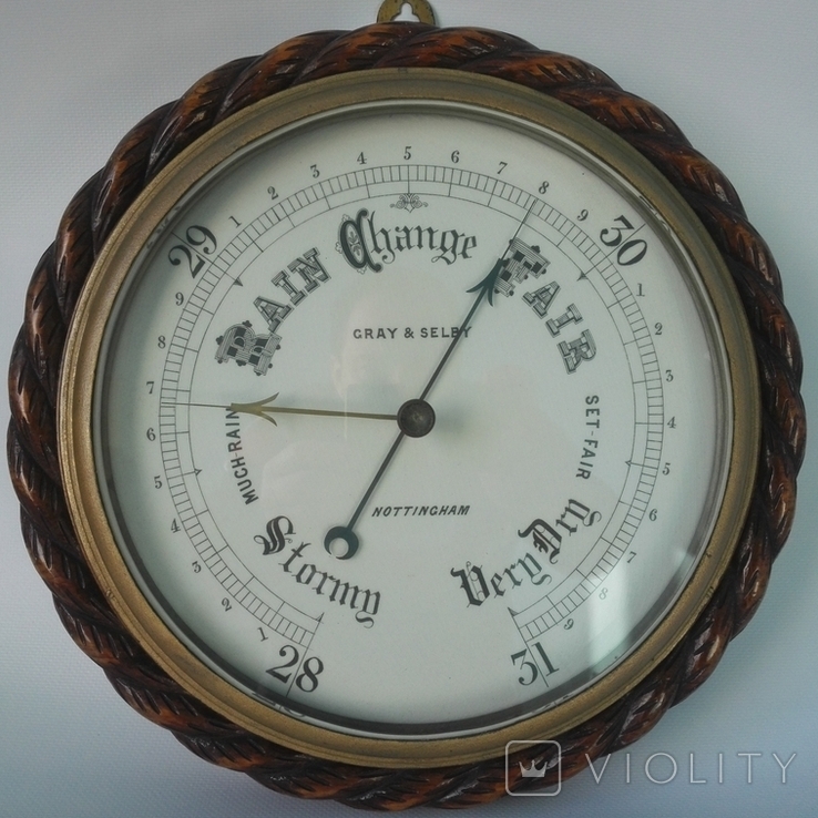 34см* Великий англійський барометр XIX століття, фото №2