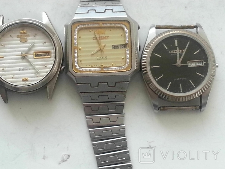 Часы Orient  1шт. Seiko 1шт.  Citizen 1шт. всего 3 шт., фото №3