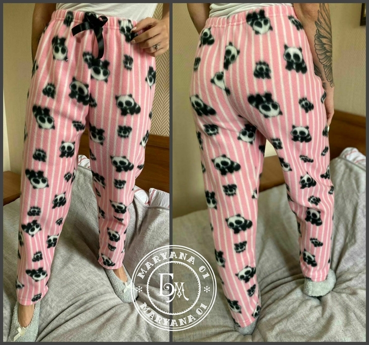 Уютные домашние флисовые штаны / панда размер XL, фото №2