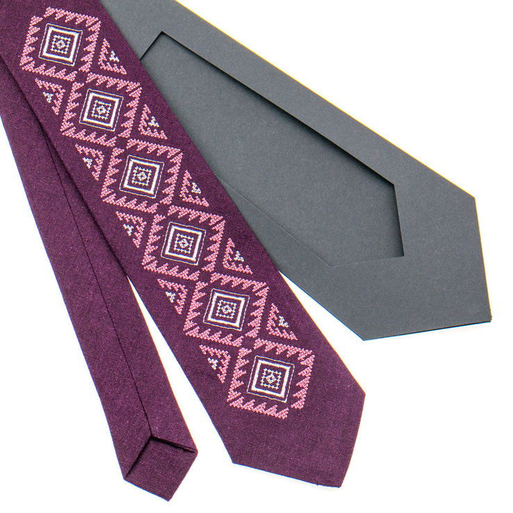 Вишита краватка з льону №930, фото №5