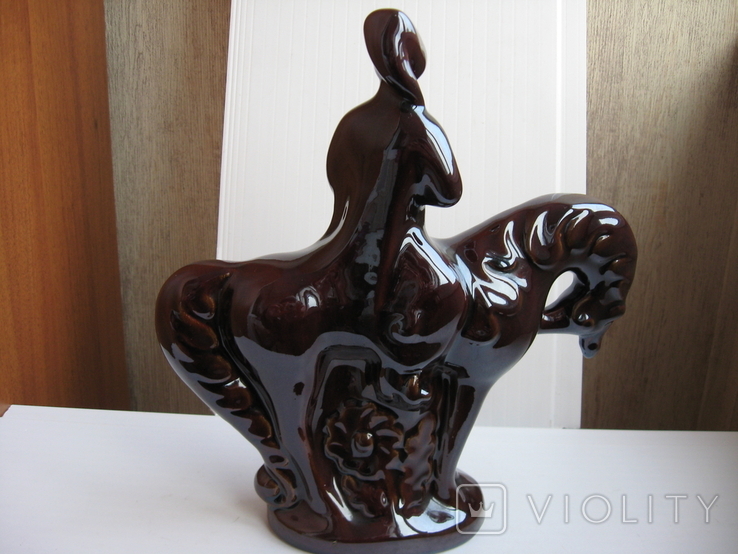 Статуэтка "Козак на коне"обливная керамика, фото №6