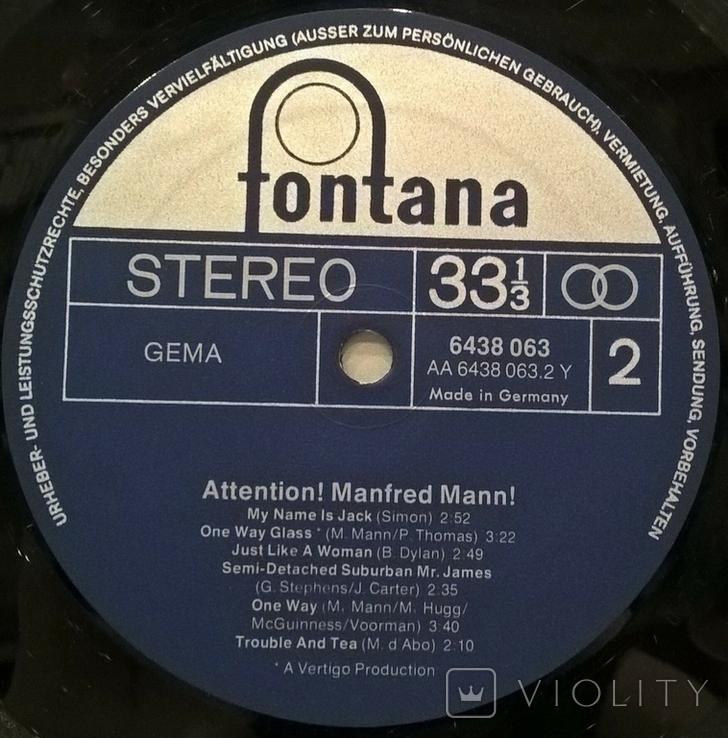 Manfred Mann ‎ (Attention! Manfred Mann!) 1964-68. (LP). 12. Vinyl. Пластинка. Germany, фото №5