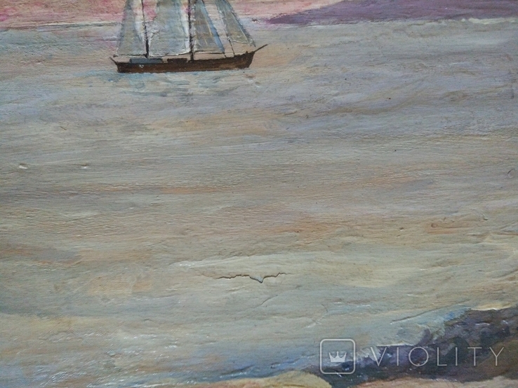 Одесса, С.Ивченко"Морской пейзаж", х.м.37*60см без учёта рамы, фото №3