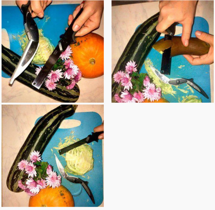 Универсальные кухонные ножницы Clever cutter / нож-ножницы 3 в 1 / умные ножницы, фото №8