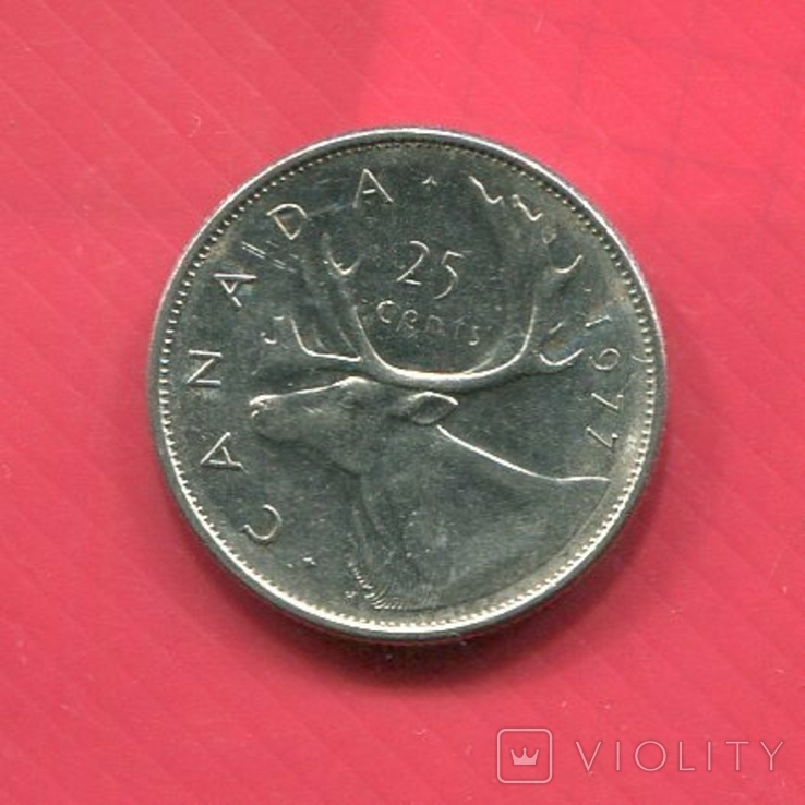 Канада 25 центов 1977 Лось