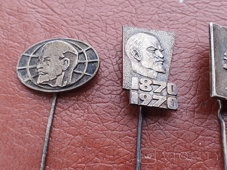 4 значка Ленин. Без цены, с клеймами., фото №3