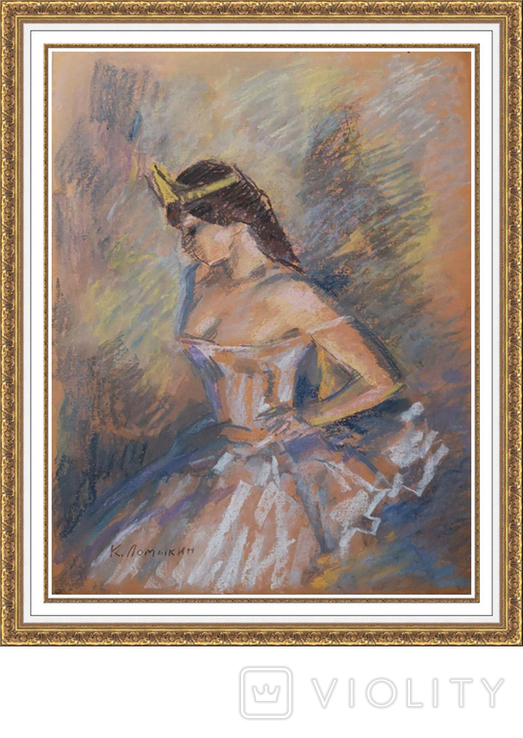 Ломыкин Константин (1923-1993). Балерина. картон, пастель. 65*50 см, фото №7