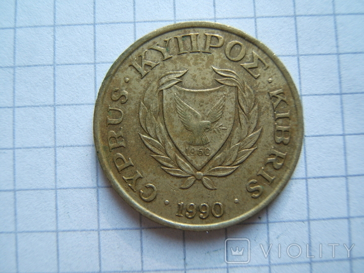 Кипр 10 центов 1990 г. KM#56.2, фото №5