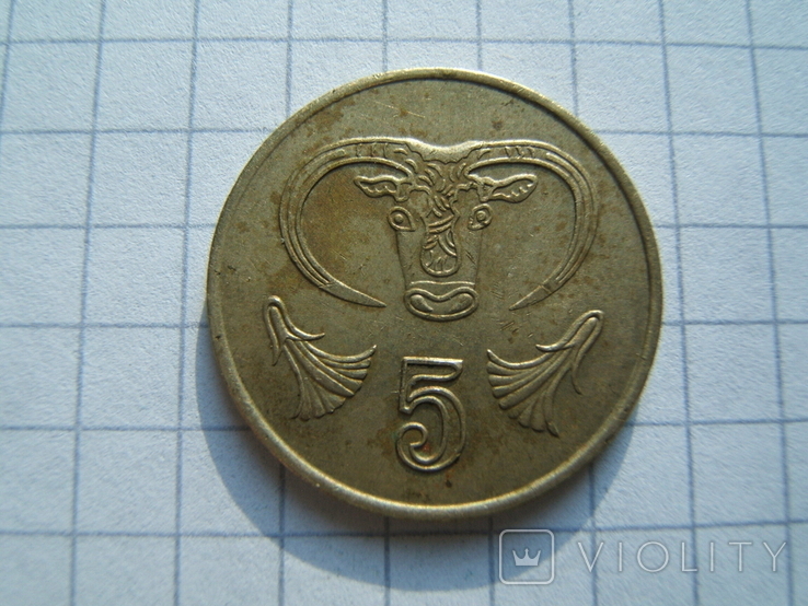 Кипр 5 центов 1990 г. KM#55.2, фото №3