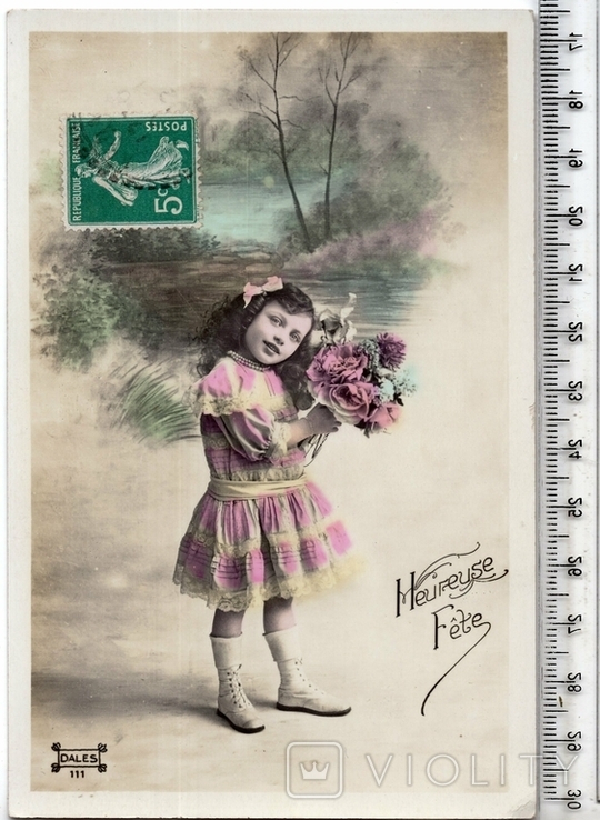 Старинная открытка. До 1945 годa. Дети., фото №2