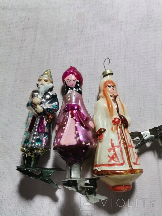 Ёлочные игрушки на прищепке. Шамаханская царица звёздочет и снегурочка.