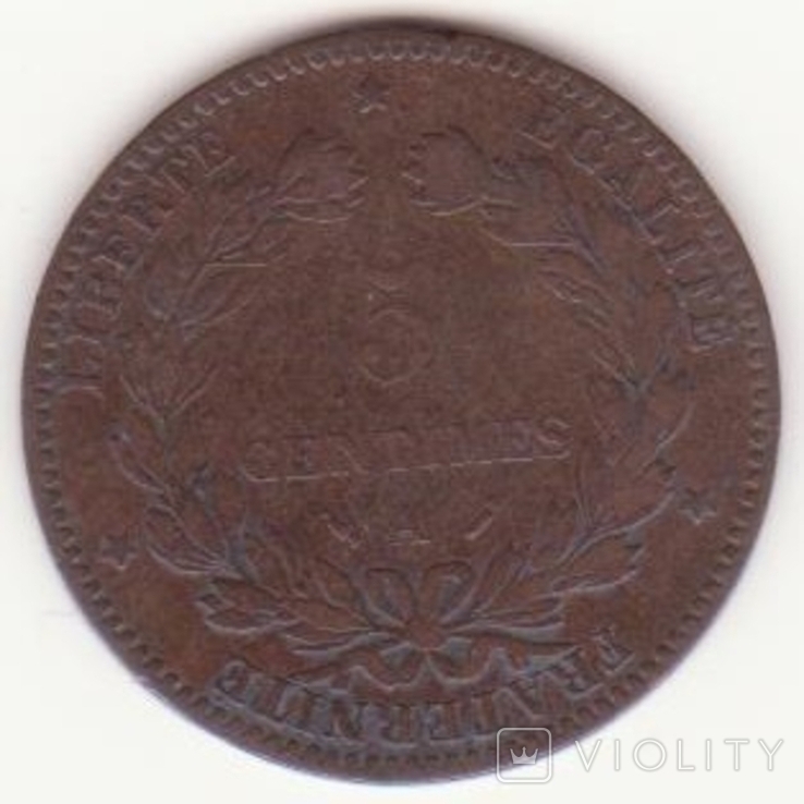 Франция 5 сантимов, 1881 (лот 244), numer zdjęcia 3