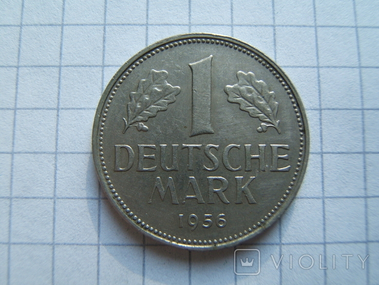 Германия 1 марка 1956 г. J KM#110, фото №2