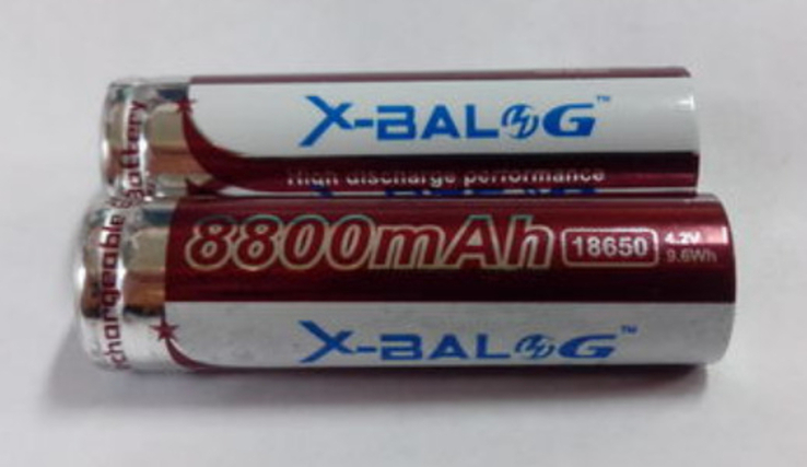 Аккумулятор Li-Ion X-BALOG 18650 8800 mAh 4.2V аккумуляторная батарейка, фото №4