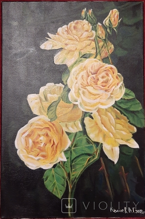 Картина"Розы"6040 масло, фото №2