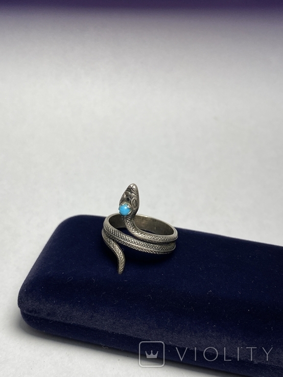 Кольцо из серебра «Змея» 875° 4,44 гр.
