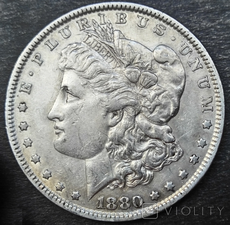 1 Доллар 1880 год. Морган. Серебро., фото №2