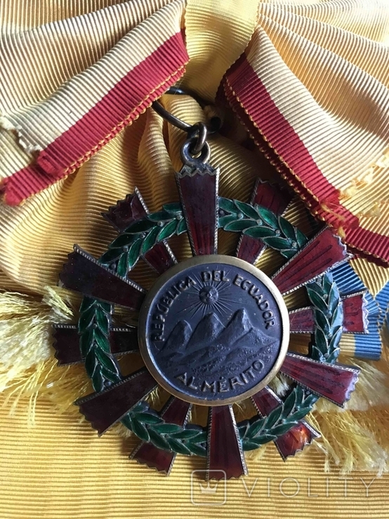 Эквадор. Комплект большого креста Ордена Заслуг со звездой в коробке., фото №7