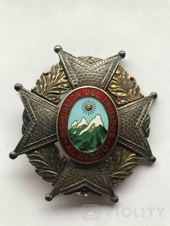 Эквадор. Комплект большого креста Ордена Заслуг со звездой в коробке., фото №9