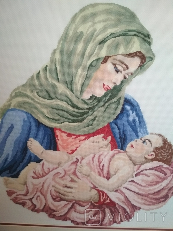 Вишита ікона Матір Божа з Ісусом, фото №2