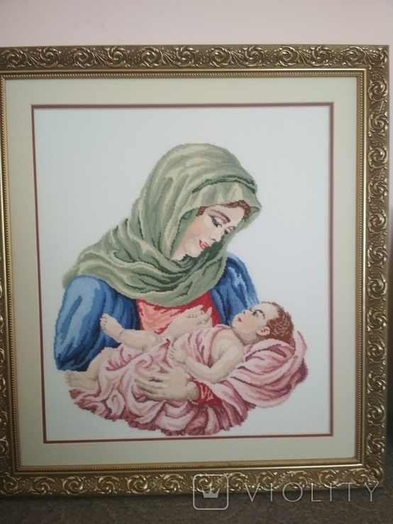 Вишита ікона Матір Божа з Ісусом, фото №5